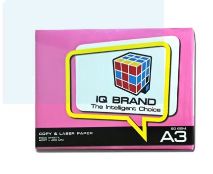 กระดาษถ่ายเอกสาร A3 ยี่ห้อ IQ ชมพู 80 แกรม (500 แผ่น/รีม) ราคา 235 บาท