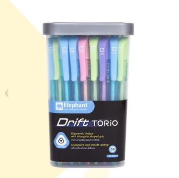 BALL PEN DRIFT TORIO ปากกาลูกลื่น-คลิก0.5 มม. หมึกสีน้ำเงิน ดริฟท์โทริโอะ (แพค 3ด้าม)