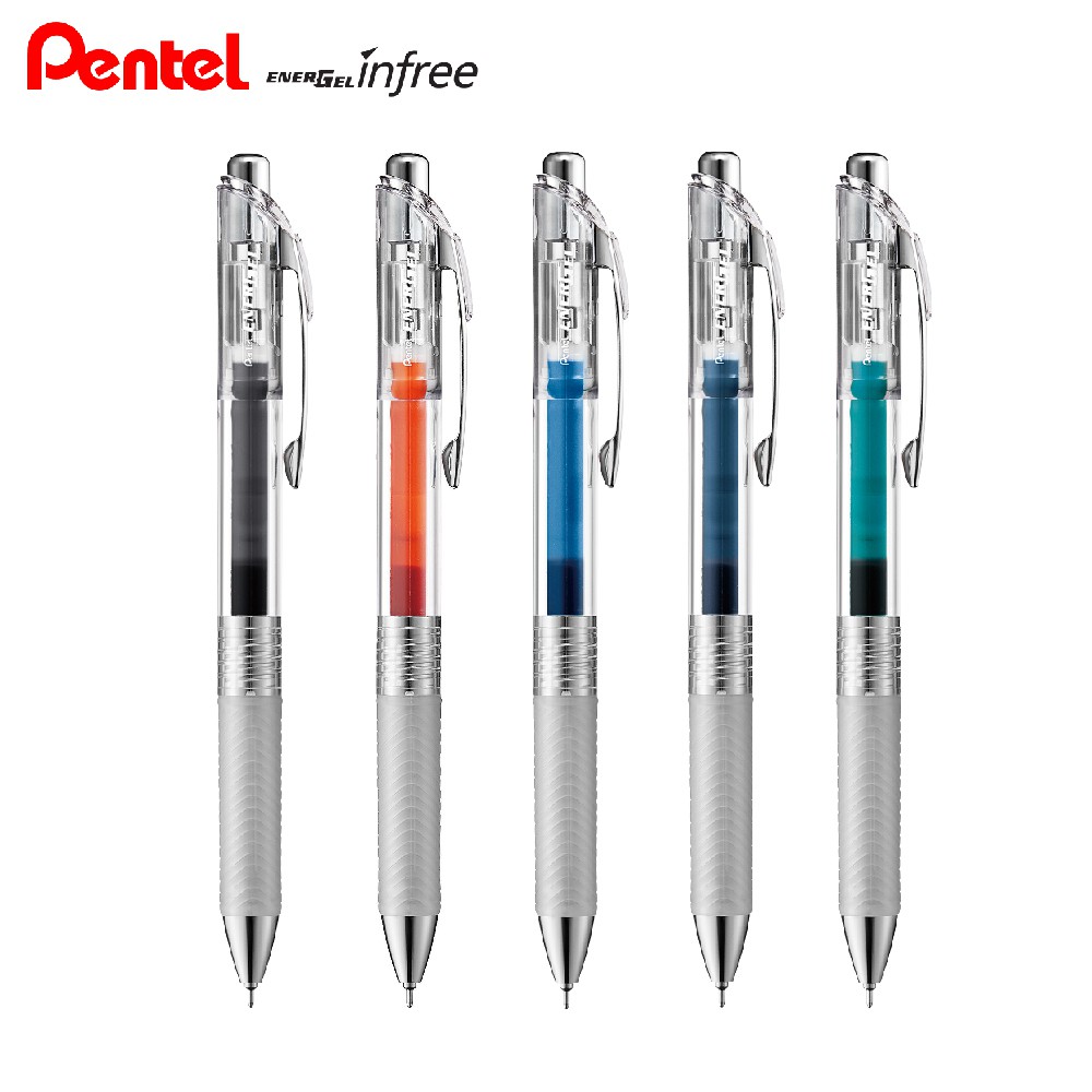 PENTEL ปากกาหมึกเจล-คลิก 0.5 มม. เพนเทล BLN75TL สีดำ ด้ามใส