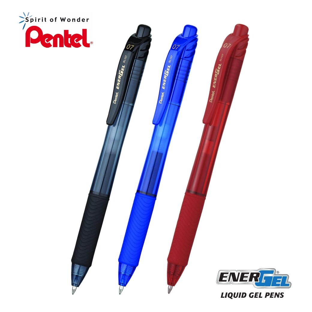 PENTEL ปากกาหมึกเจล-คลิก 0.7 มม. เพนเทล Ener Gel BL107 สีดำ