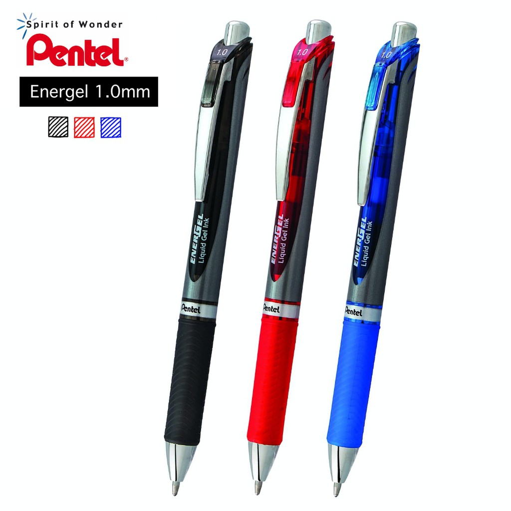 PENTEL ปากกาหมึกเจล-คลิก 1.0มม. เพนเทล Ener Gel BL80 สีดำ