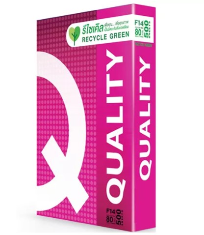 QUALITY กระดาษถ่ายเอกสาร F14 80แกรม  (กล่อง5 รีม)