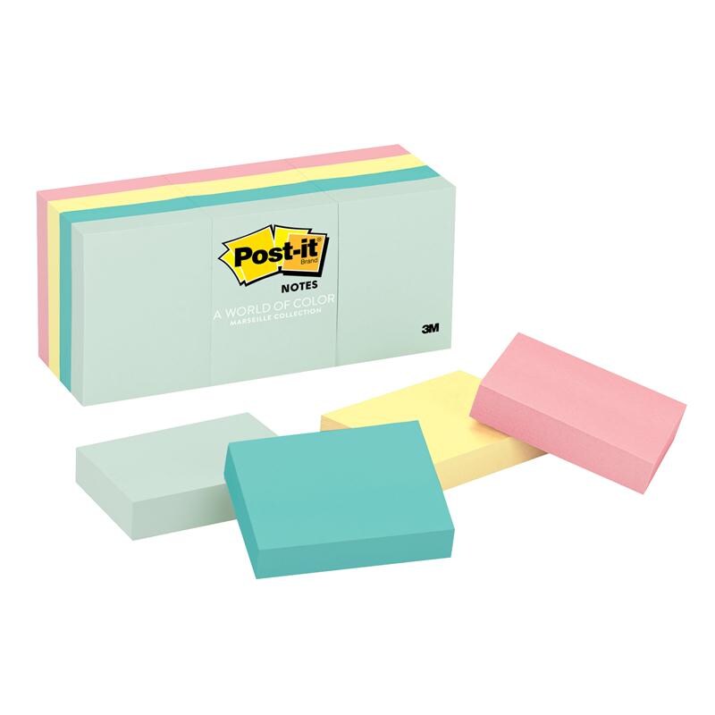 Post-it กระดาษโน๊ตโพสต์-อิท 653 AST 1.5x2 นิ้วยี่ห้อ3M คละสีพาสเทล (12 เล่ม/แพ็ค)