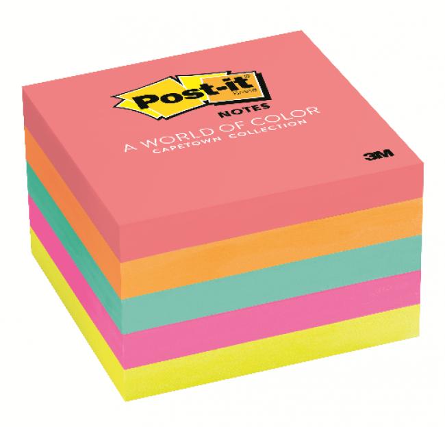 Post-it กระดาษโน้ตโพสต์-อิท ยี่ห้อ3M 654-5PK Neon 3x3 นิ้ว คละสี 5 เล่ม