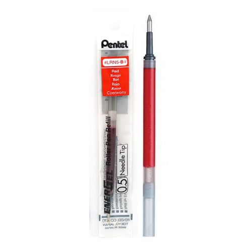 PENTEL ไส้ปากกาหมึกเจล 0.5 มม. เพนเทล LRN5-B หมึกสีแดง 3 ด้าม/แพ็ค