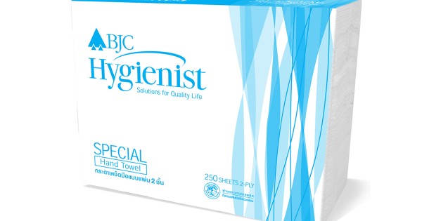 BJC Hygienist  กระดาษเช็ดมือพับต่อเนื่อง 2 ชั้น (แพ็ค250แผ่น)  รุ่น BH044125 แพค 3 ห่อ