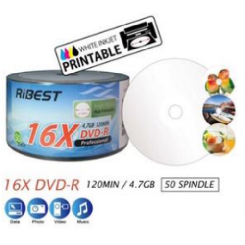 DVD-R/Ribest-4.7GB(50/แพ็ค)พิมพ์หน้าได้