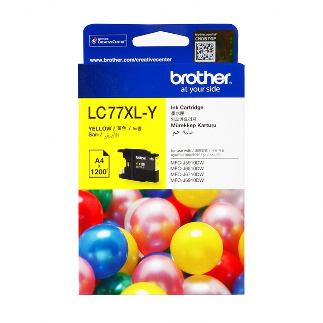 ตลับหมึกอิงค์เจ็ท สีเหลือง Brother LC-77XL M