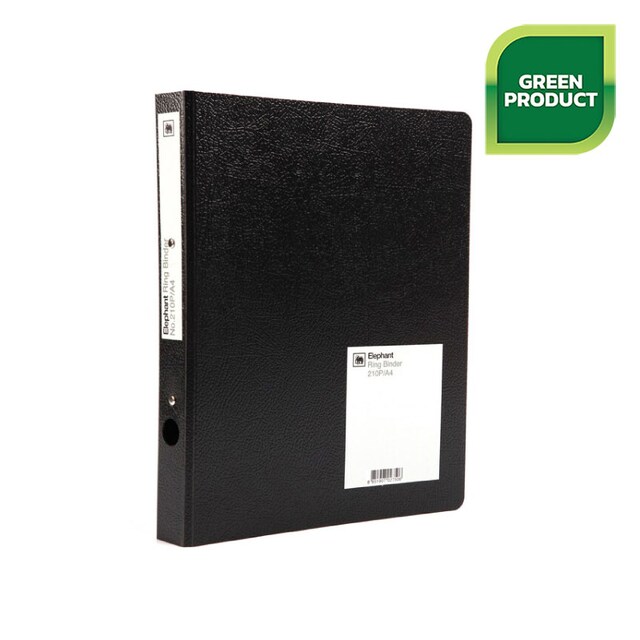 แฟ้ม 2 ห่วง A4 สัน 3 ซม.สีดำ ตราช้าง 210P