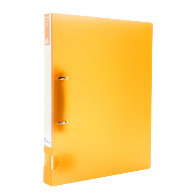 แฟ้ม 2 ห่วง A4 สัน 1.5 นิ้ว ส้ม E-File 37A