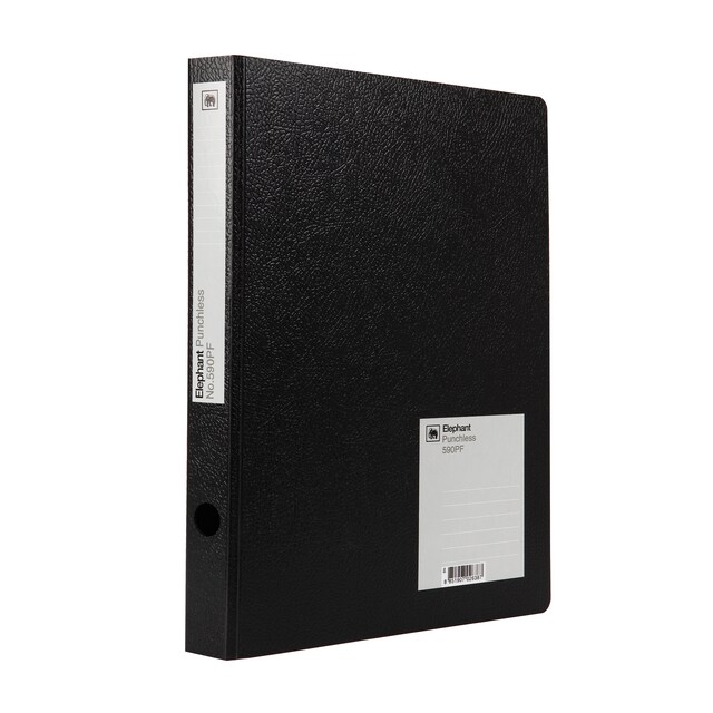 แฟ้มหนีบ F4 สัน 3 ซม. สีดำ ตราช้าง 590