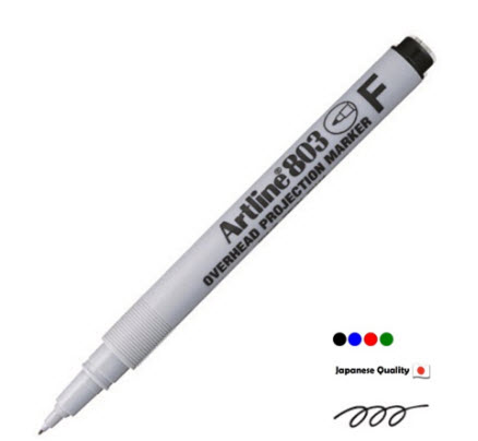 Artline ปากกาเขียนแผ่นใส ลบได้ F สีดำ อาร์ทไลน์ EK-803