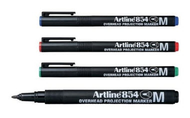 Artline ปากกาเขียนแผ่นใสลบไม่ได้ 4สี M อาร์ทไลน์ EK-854