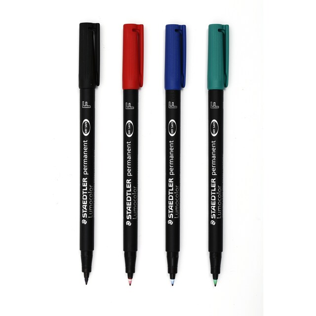 STAEDTLER ชุดปากกาเขียนแผ่นใส ลบไม่ได้ 0.6มม. หมึกคละสี 4 ด้าม/แพ็ค สเต็ดเล่อร์ 318-WP4