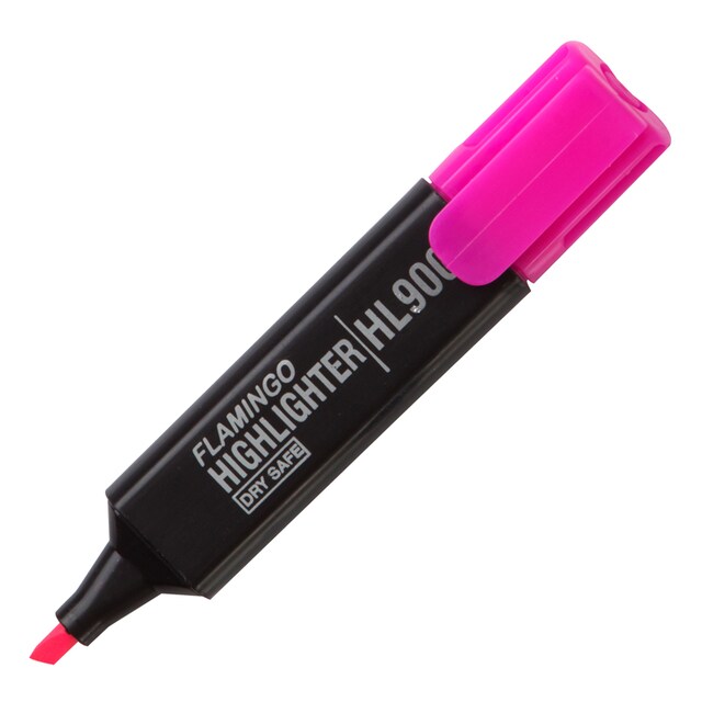 FLAMINGO ปากกาไฮไลท์ ปากกาเน้นข้อความ Highlighter หมึกสีชมพู ฟลามิงโก้ HL-100