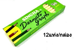 SINGHA ดินสอเขียนกระจกสิงห์6300ดำ DERMATO GRAPH (กล่อง12แท่ง)