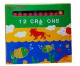 สีเทียนขนาดกลาง กล่อง 12สี  ตราสิงห์ Crayons