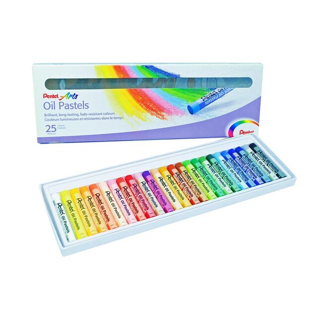 PENTEL OIL PASTELS  สีชอล์ค 25 สี (สีเข้มคมชัด)