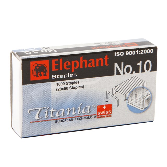 ลวดเย็บ ตราช้าง Titania 10 แพ็ค6กล่อง