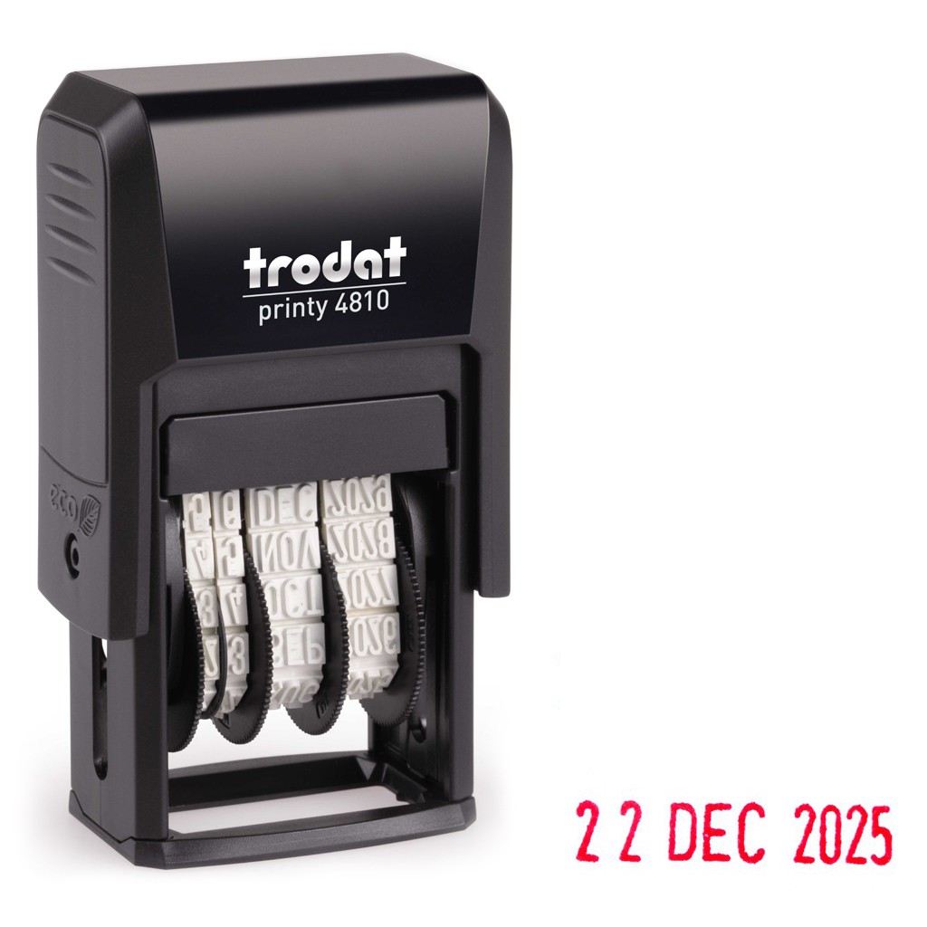 ตรายางวันที่ โทรดัท TR-4810 3.8 มม. อังกฤษ สีแดง