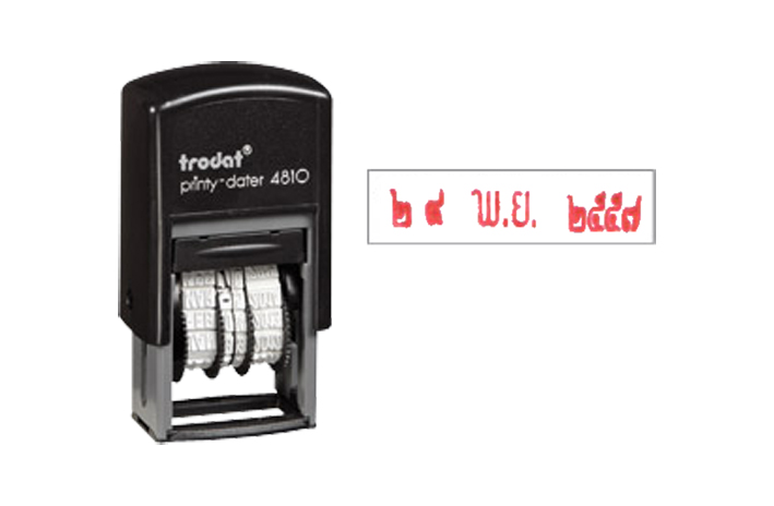 ตรายางวันที่ ตัวเลขไทย หมึกสีแดง โทรดัท TR-4810