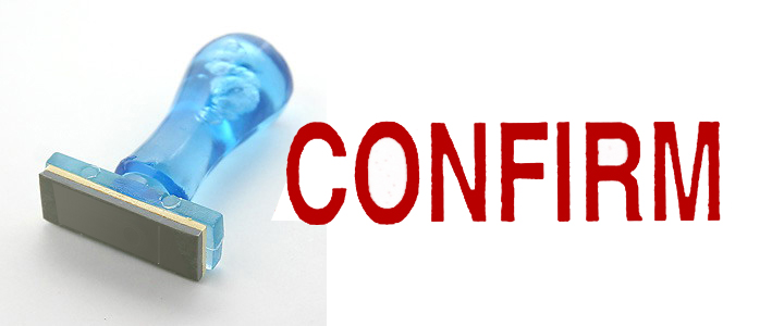 ตรายางสำเร็จรูป ข้อความ "CONFIRM