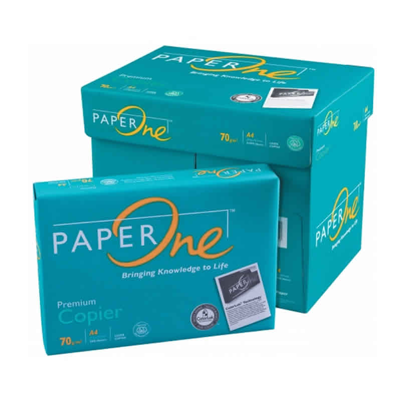 กระดาษถ่ายเอกสาร A4 70แกรม Paper one เปเปอร์วัน (5รีม/กล่อง)