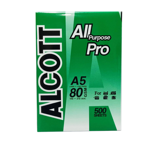 ALCOTT กระดาษถ่ายเอกสาร A5 80แกรม  (แพค5 รีม)