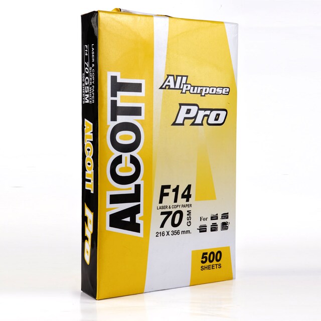 ALCOTT กระดาษถ่ายเอกสาร F14 70แกรม  (แพค5 รีม)