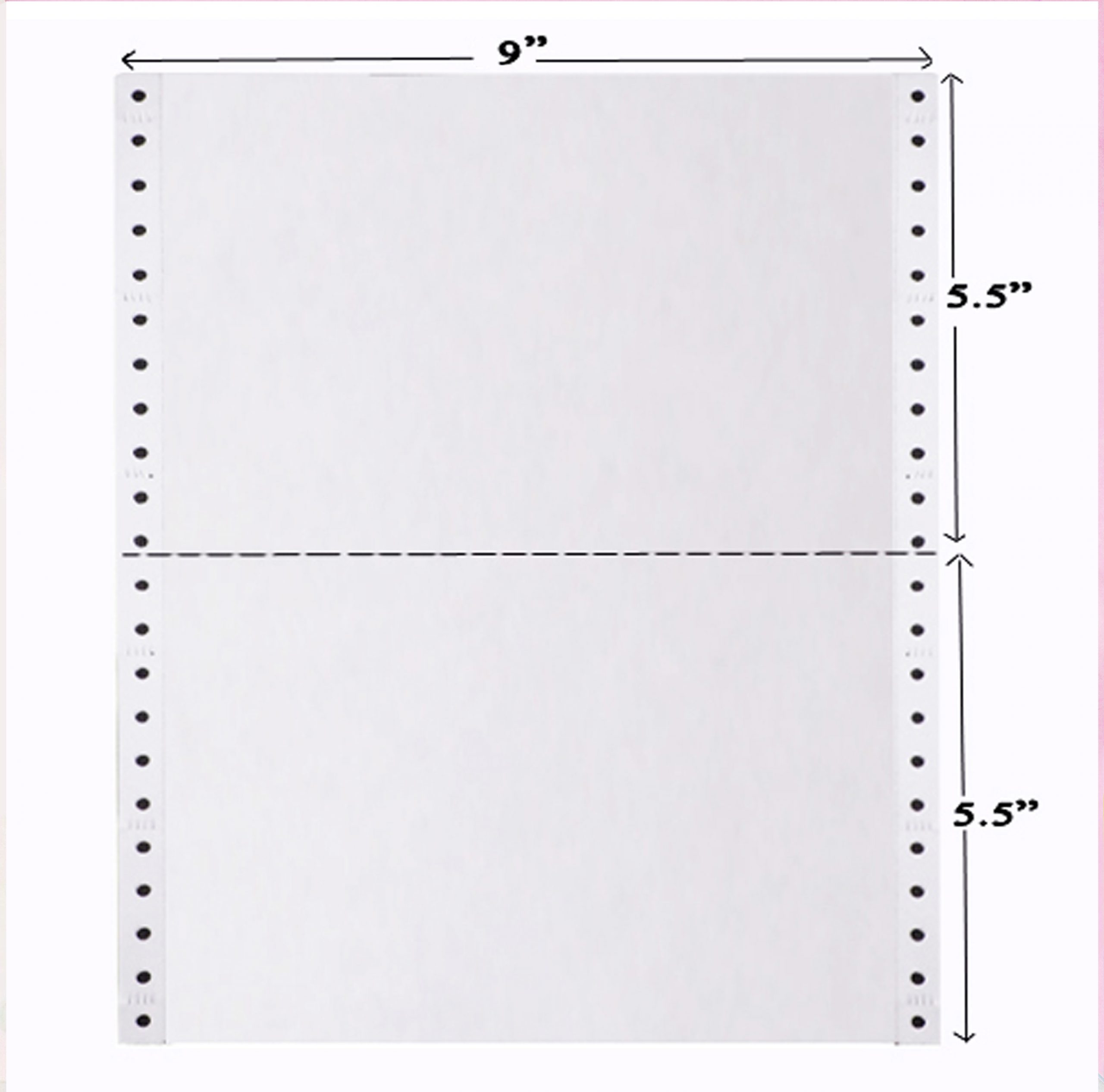 กระดาษต่อเนื่อง 9x5.5-2ชั้น ไม่มีเส้น (กล่องน้ำตาล) 2,000 ชุด