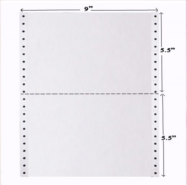 กระดาษต่อเนื่อง 9x5.5-3ชั้น ไม่มีเส้น (1,000 ชุด/กล่อง)