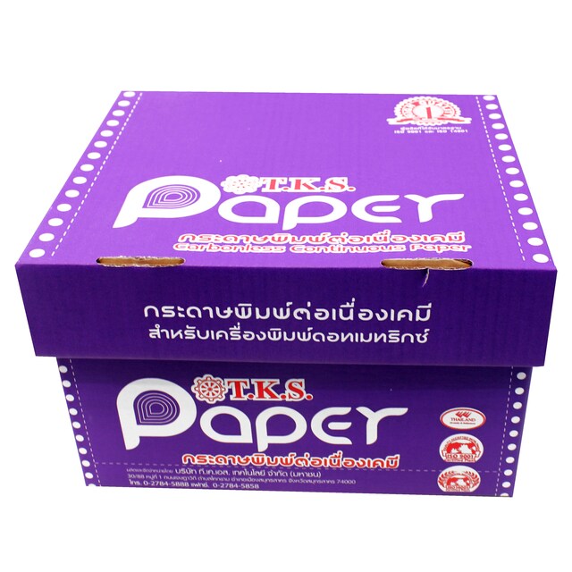 กระดาษต่อเนื่องเคมี ไม่เส้น 9x5.5-3ชั้น TKS ขาว/เขียว/เหลือง (1,000ชุด)