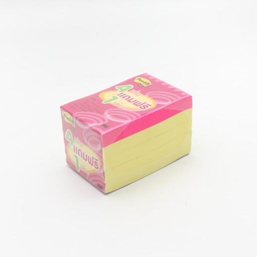 Post-it กระดาษโน๊ตโพสต์-อิท 656-4  ยี่ห้อ 3M แพ็คสุดคุ้มเหลือง4แถมฟรีนีออน1เล่ม) 2x3 นิ้ว 100 แผ่น (5 เล่ม/แพ็ค)