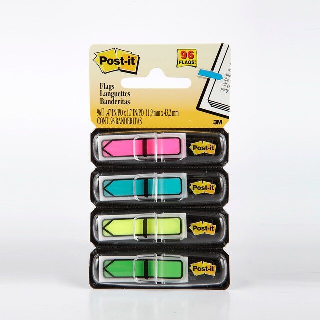 Post-it เทปโพสต์-อิทแฟล็กซ์ 684-Arrow คละสี (แพ็ค4สี) 1.19x4.32ซม. (24แผ่น) Flags Languettes Banderitas