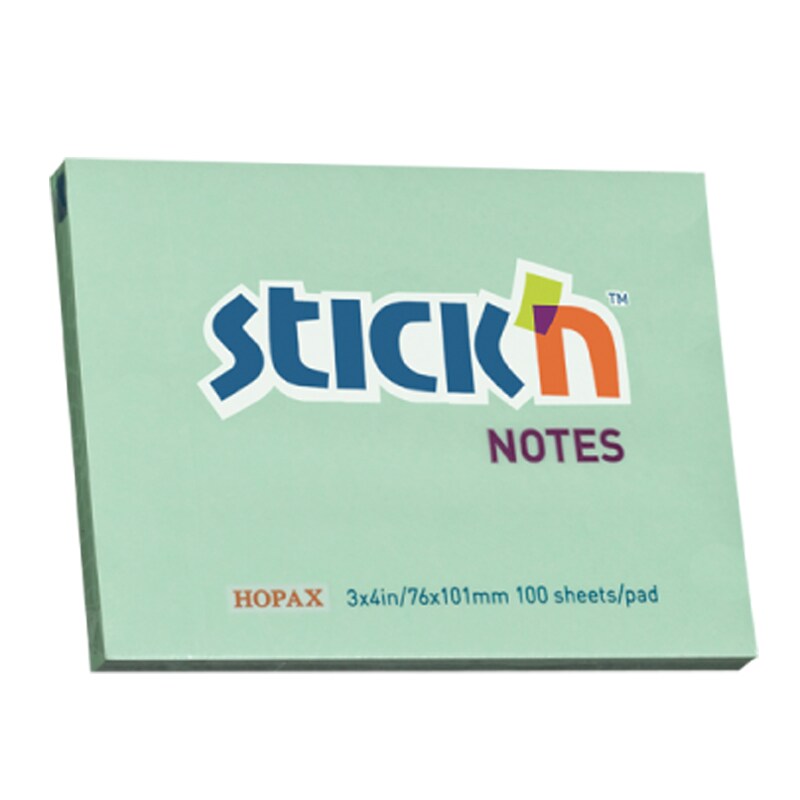 Stick N  กระดาษโน้ตกาวในตัว สติ๊กเอ็น พาสเทล 3x4 นิ้ว สีเขียวอ่อน