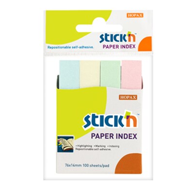 STICK'N กระดาษโน้ตอินเด็กซ์ 1.4x7.6 ซม. สติ๊กเอ็น รุ่น 21065 แพ็ค/4สี  PAPER INDEX