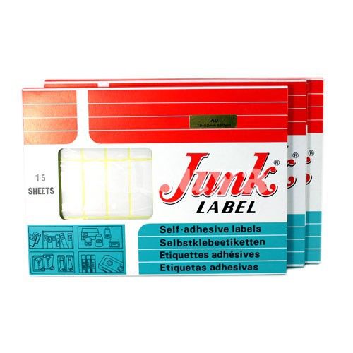 Junk Label ป้ายสติ๊กเกอร์เอนกประสงค์(มีหลายขนาดให้เลือก A1, A3, A5, A10, A12, A13, B5 )