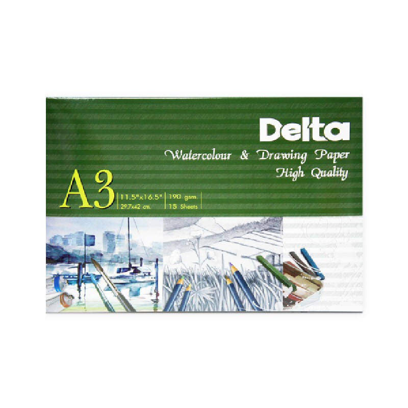 กระดาษ 100ปอนด์ Delta หยาบ A3 200 แกรม แพค 15 แผ่น