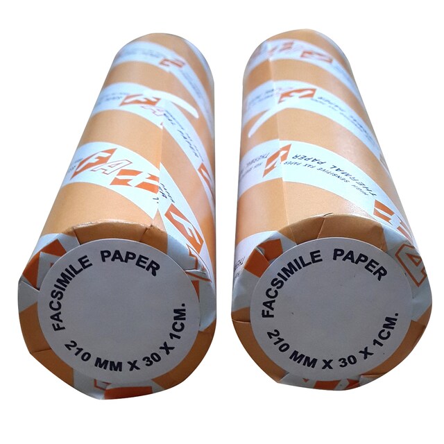 Thermal Fax Roll กระดาษแฟกซ์ 210 มม.x30หลา แกน 1 ซม กล่อง24ม้วน ห่อน้ำตาล