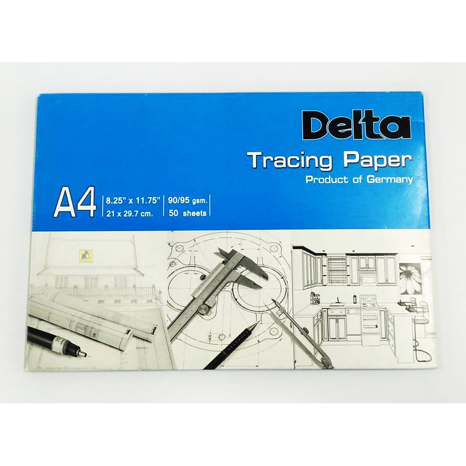 Delta tracing Paper กระดาษไขไม่มีกรอบ 90แกรม A4 50แผ่น